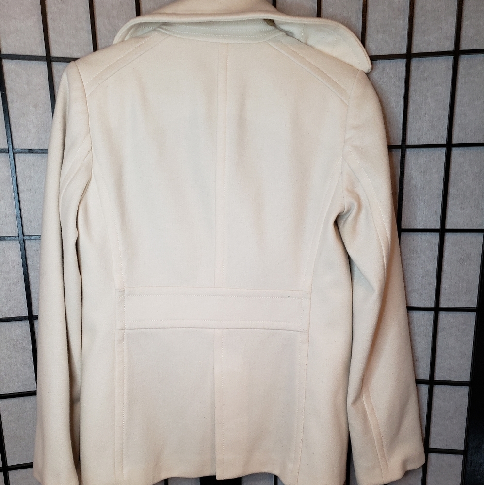 J. Crew cream colored wool pea coat size small - Picture 9 of 16